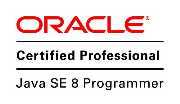 Oracle Certified Professional, Java SE 8 Programmer certificate.